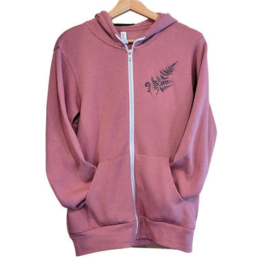 Ferns Sweatshirt - Zip Up Hoodie - Mauve - AdventureUs