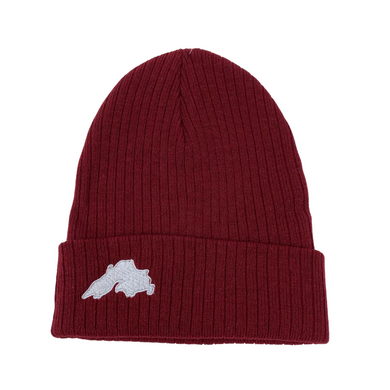 Burgundy - Lake Superior Embroidered Knit Beanie