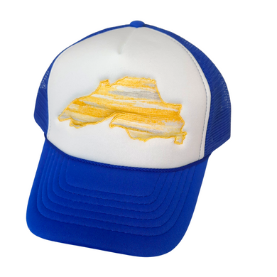 Designed to fit almost any adult head, this hat has an adjustable rear strap closure. Mesh cap crown height: 3.5 in. Brim length: 3 in. Brim width: 6.5 in. (flexible bend).