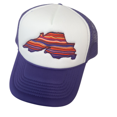 Designed to fit almost any adult head, this hat has an adjustable rear strap closure. Mesh cap crown height: 3.5 in. Brim length: 3 in. Brim width: 6.5 in. (flexible bend).