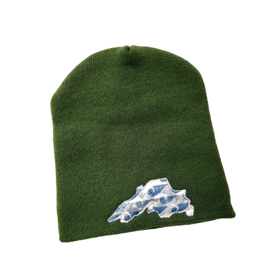 Lake Superior Waves USA Made Beanie -Short -Green