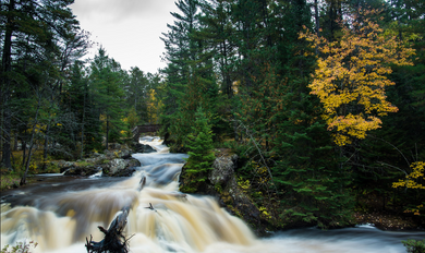 Northwoods Waterfall - Amnicon Falls Wisconsin State Park Photo Greeting Card